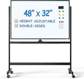 Amazon.com : TSJ OFFICE Large Rolling Whiteboard - Dry Erase